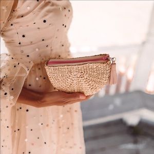 Sea & Grass Casey Pouch Faux Pink Leather Tassel